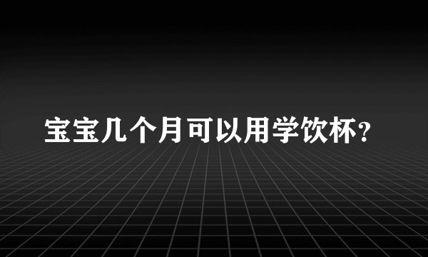 宝宝几个月可以用学饮杯？