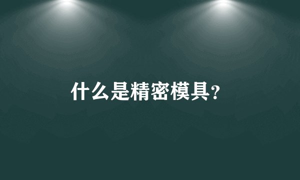 什么是精密模具？