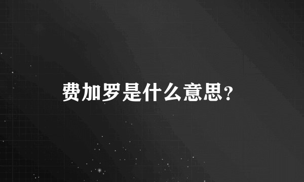 费加罗是什么意思？