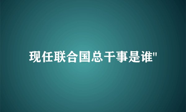 现任联合国总干事是谁