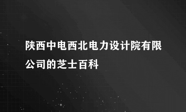 陕西中电西北电力设计院有限公司的芝士百科