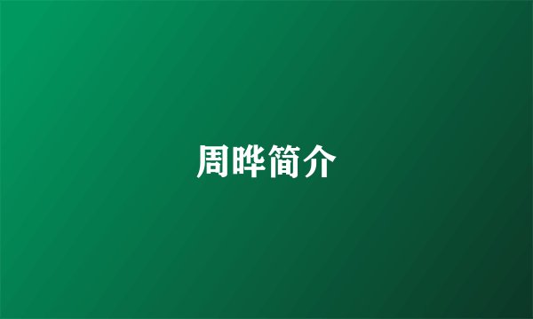 周晔简介