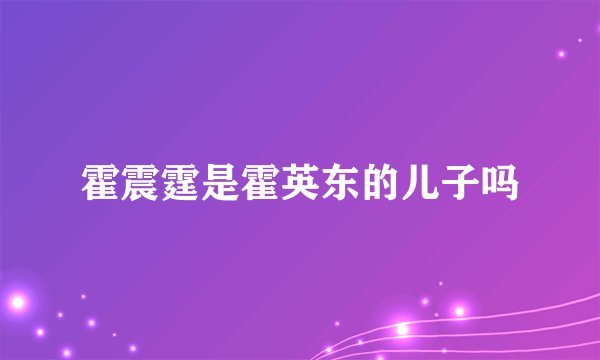 霍震霆是霍英东的儿子吗