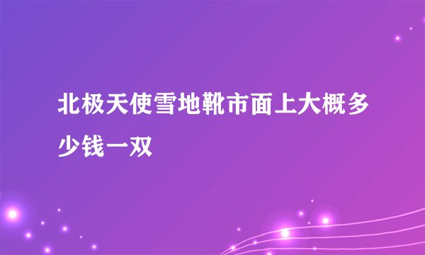 北极天使雪地靴市面上大概多少钱一双