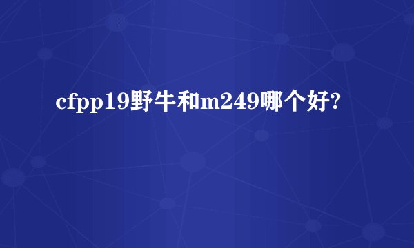 cfpp19野牛和m249哪个好?