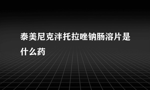 泰美尼克泮托拉唑钠肠溶片是什么药