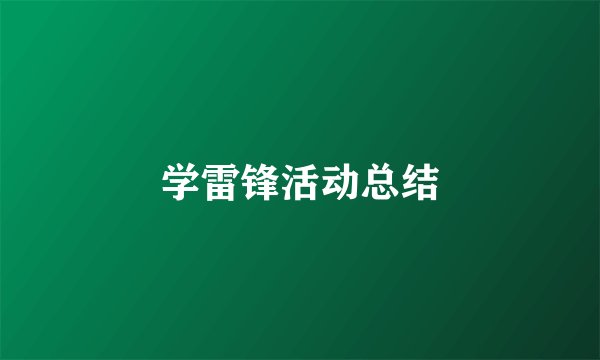 学雷锋活动总结