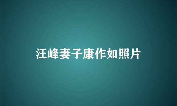 汪峰妻子康作如照片
