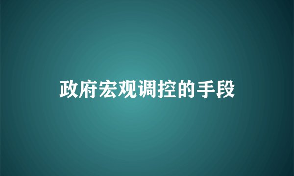 政府宏观调控的手段