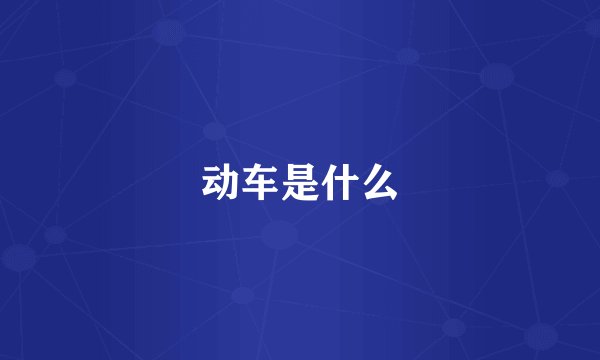 动车是什么
