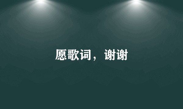 愿歌词，谢谢
