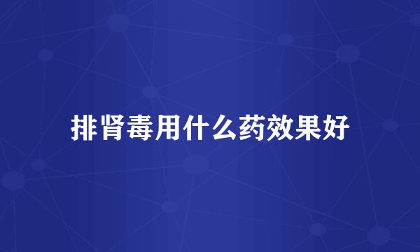 排肾毒用什么药效果好