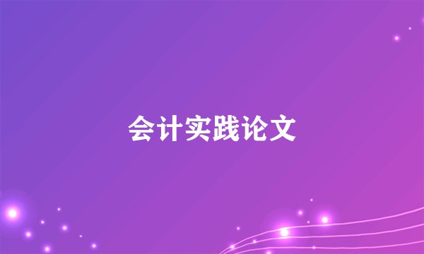 会计实践论文