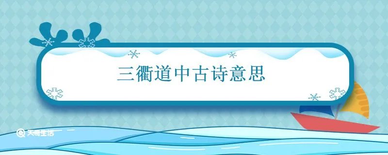 三衢道中古诗意思