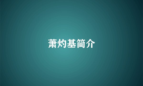 萧灼基简介