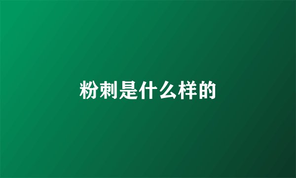 粉刺是什么样的