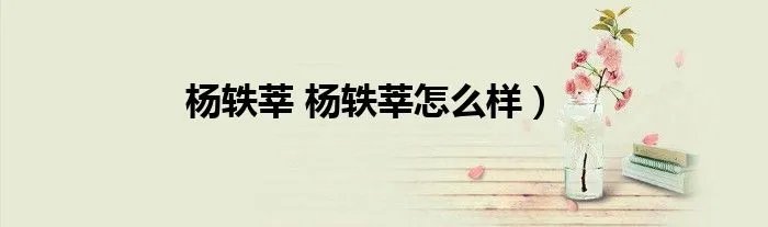 杨轶莘 杨轶莘怎么样)