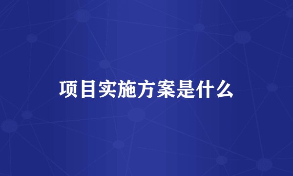 项目实施方案是什么