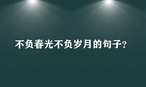 不负春光不负岁月的句子？