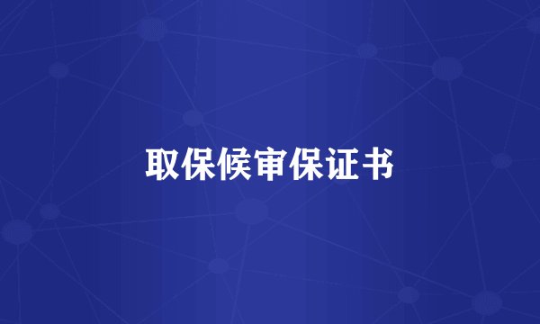取保候审保证书