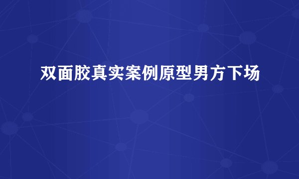 双面胶真实案例原型男方下场
