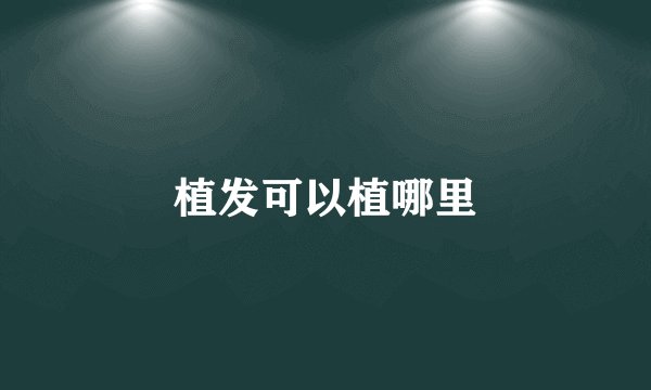植发可以植哪里
