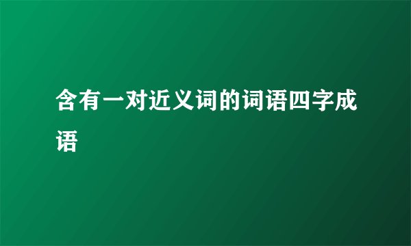 含有一对近义词的词语四字成语