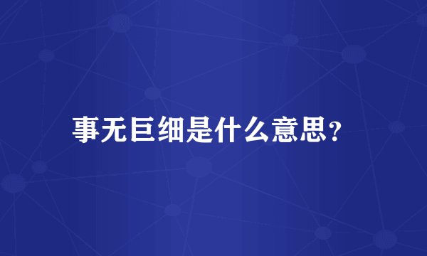 事无巨细是什么意思?
