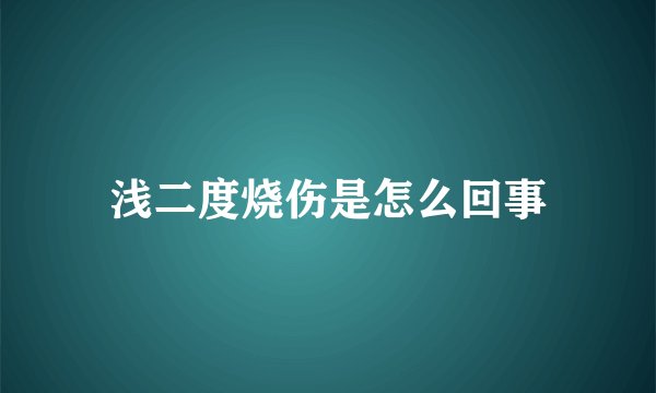 浅二度烧伤是怎么回事