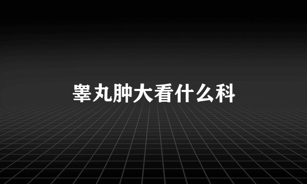 睾丸肿大看什么科