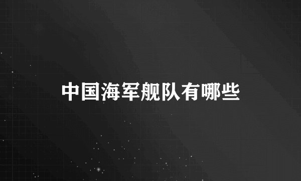 中国海军舰队有哪些