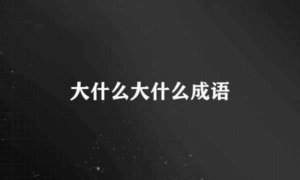 大什么大什么成语