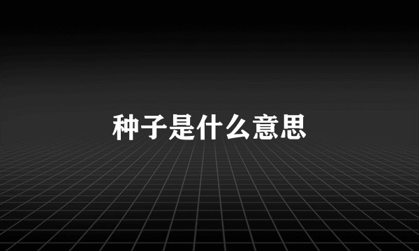 种子是什么意思
