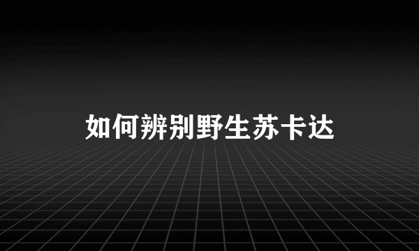 如何辨别野生苏卡达