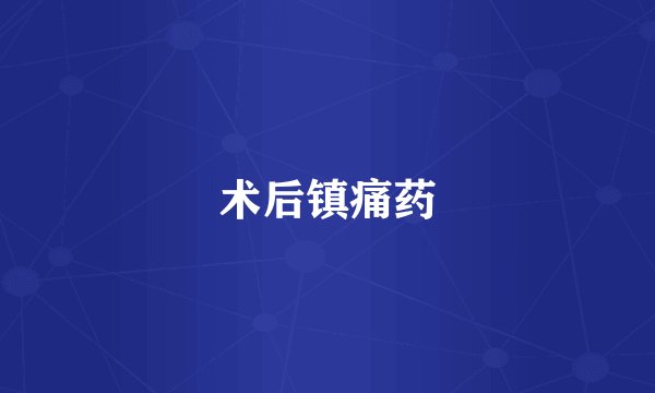 术后镇痛药