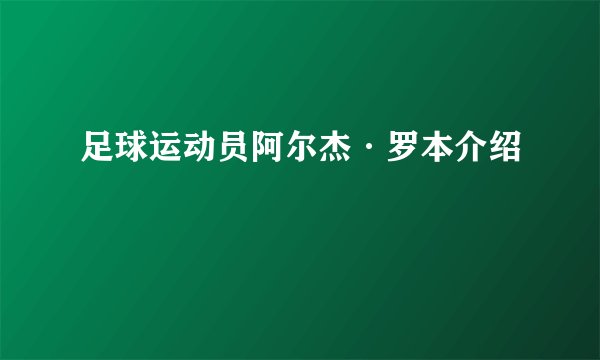足球运动员阿尔杰·罗本介绍