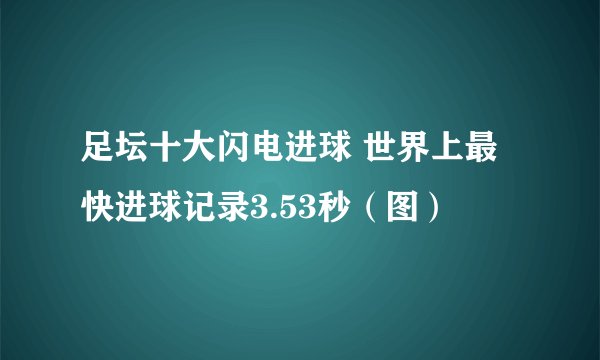 足坛十大闪电进球 世界上最快进球记录3.53秒（图）