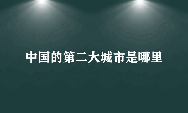 中国的第二大城市是哪里