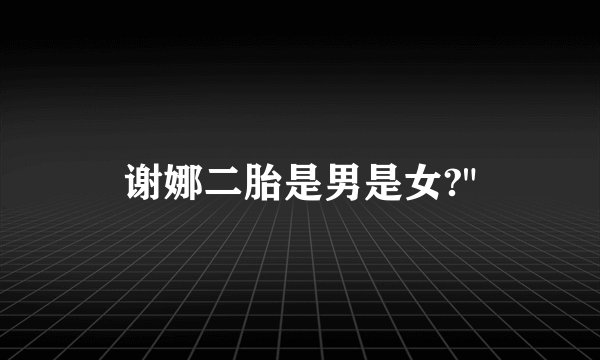 谢娜二胎是男是女?