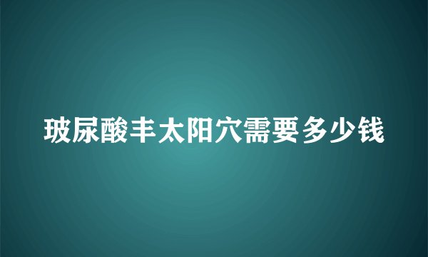 玻尿酸丰太阳穴需要多少钱