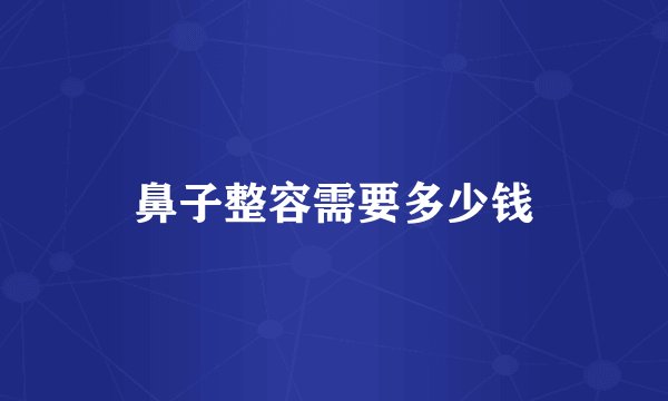 鼻子整容需要多少钱