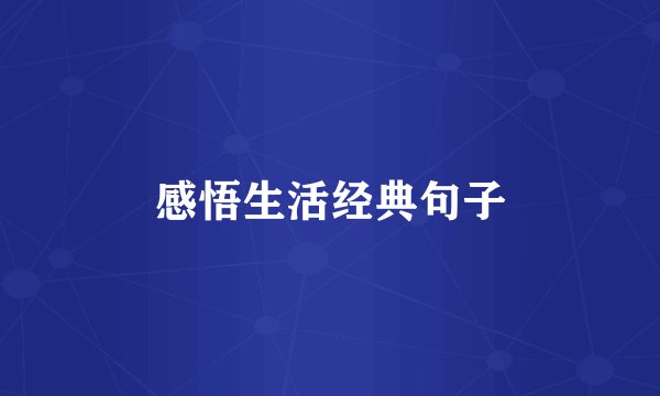 感悟生活经典句子