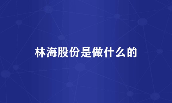 林海股份是做什么的
