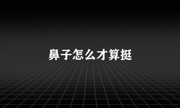 鼻子怎么才算挺