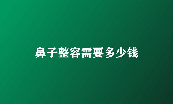鼻子整容需要多少钱