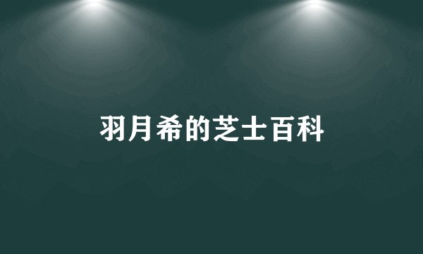 羽月希的芝士百科