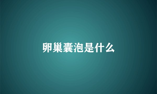 卵巢囊泡是什么