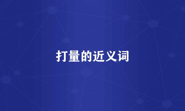 打量的近义词