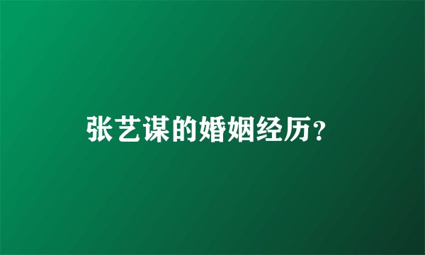 张艺谋的婚姻经历?