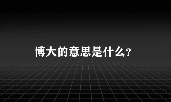 博大的意思是什么？